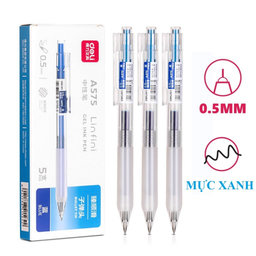 Bút gel Deli A575 G575 ngòi 0.5mm
