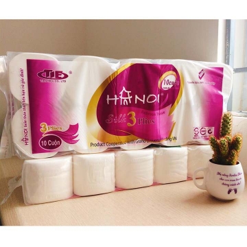Giấy vệ sinh Hà Nội 3 lớp tím 10 cuộn